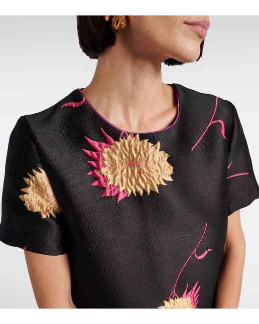 LaDoubleJ Black Swing Jacquard Minidress