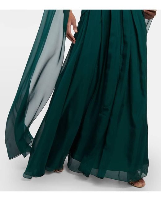 Safiyaa Green Gloria Crepe Gown