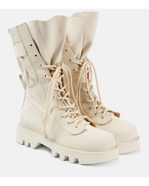 J.W. Anderson Natural Leather Combat Boots