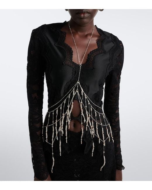 Rabanne White Beaded Body Chain