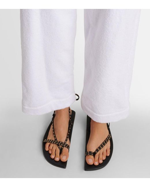Alaïa Black Flat Strappy Sandal