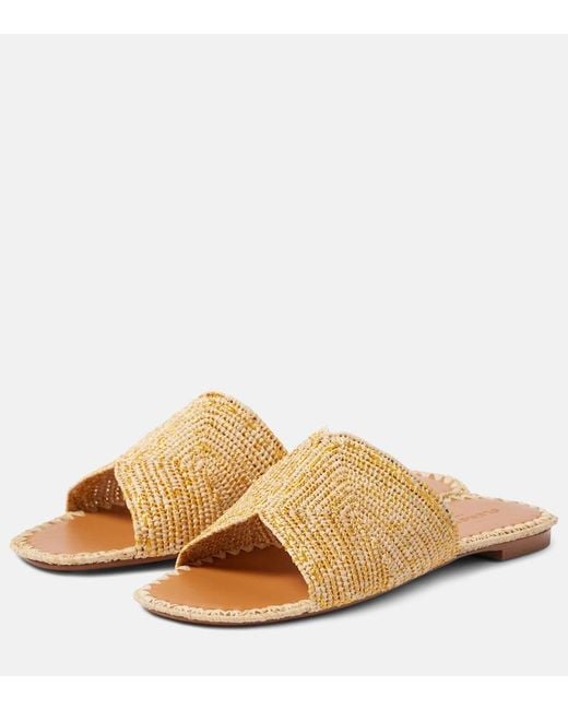 Robert Clergerie Natural Ineni Raffia Slides
