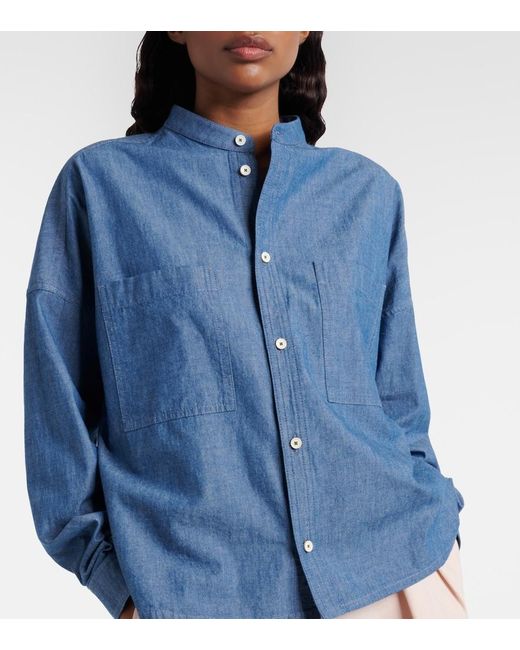Loro Piana Blue Gyles Cotton Chambray Shirt