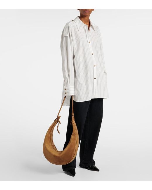 Khaite Brown Augustina Suede Shoulder Bag