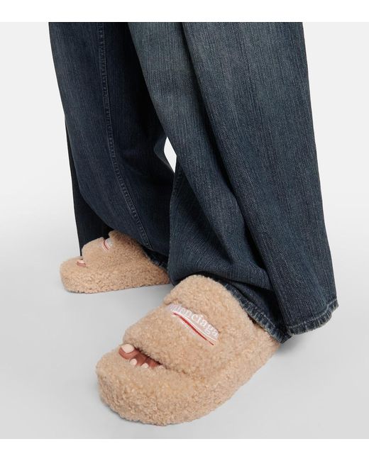 Balenciaga Natural Logo Slides