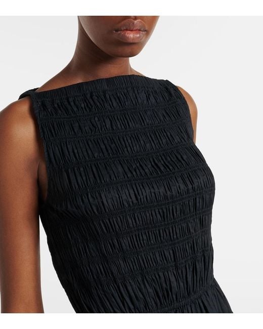 Doen Black Midikleid Melie Aus Baumwollpopeline