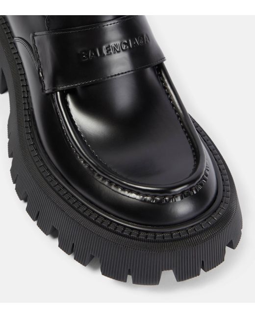 Balenciaga Black Tractor Leather Loafers