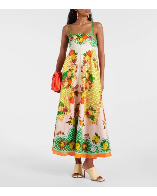 Vestido largo Lemonis de lino estampado ALÉMAIS de color Multicolor