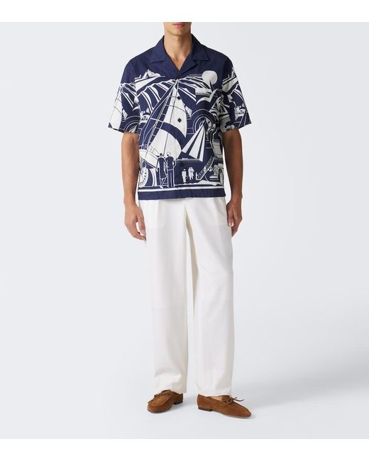 Ralph Lauren Blue Printed Cotton Shirt for men