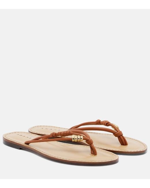 Amanu Brown Kiwayu Leather Thong Sandals