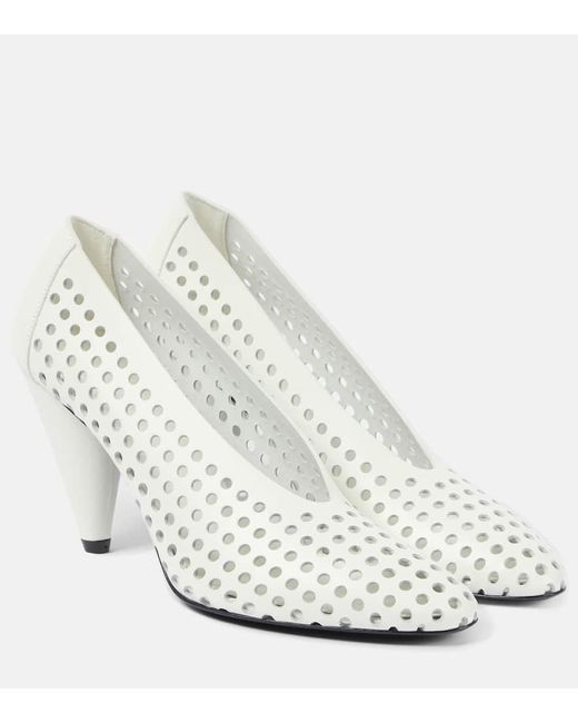 Proenza Schouler White Perforated Cone Leather Pumps