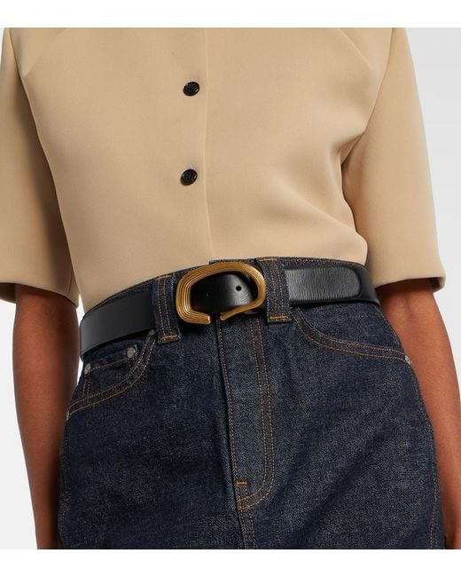 Khaite Black Churro Leather Belt