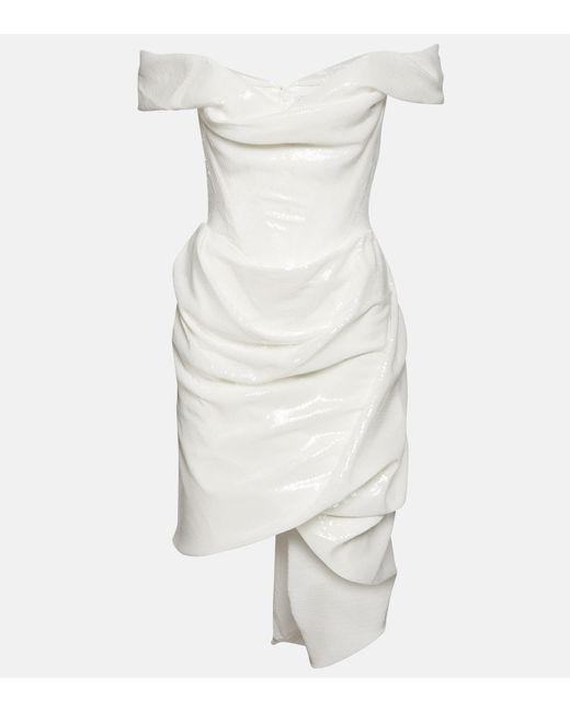 Vivienne Westwood White Bridal Nova Cora Sequined Minidress