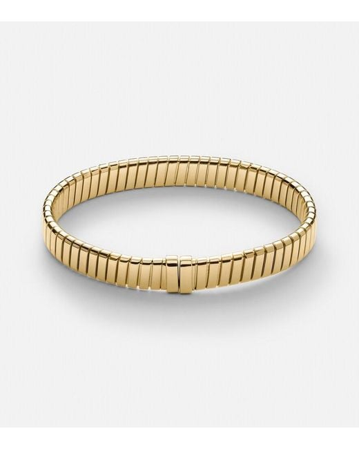 BVLGARI Metallic Tubogas 18Kt Bracelet With Diamonds