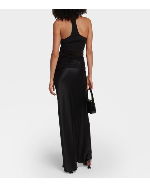 Christopher Esber Black Cutout Silk Tulle Halterneck Top