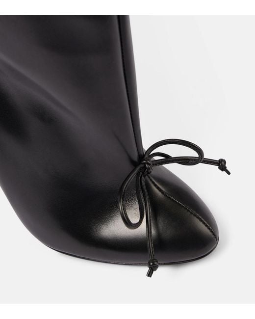 Alaïa Black Leather Ankle Boots