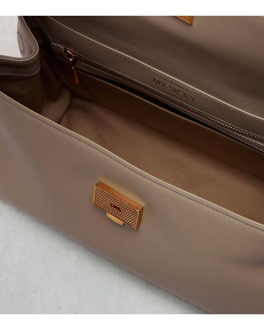 Dolce & Gabbana Natural Sicily Small Leather Tote Bag