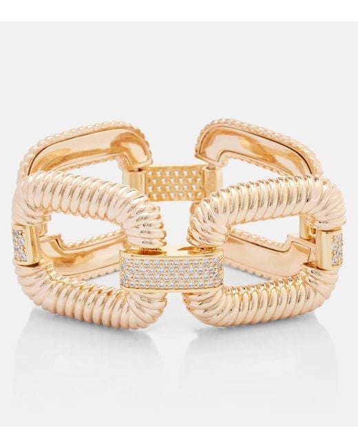 Self-Portrait Metallic Armband Knocker Mit Kristallen