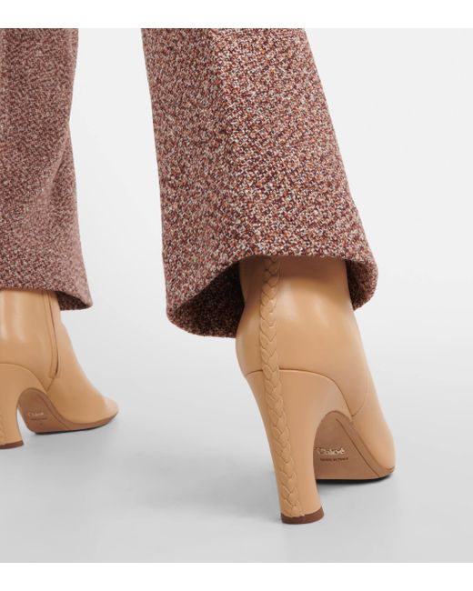 Chloé Natural Oli Leather Ankle Boots
