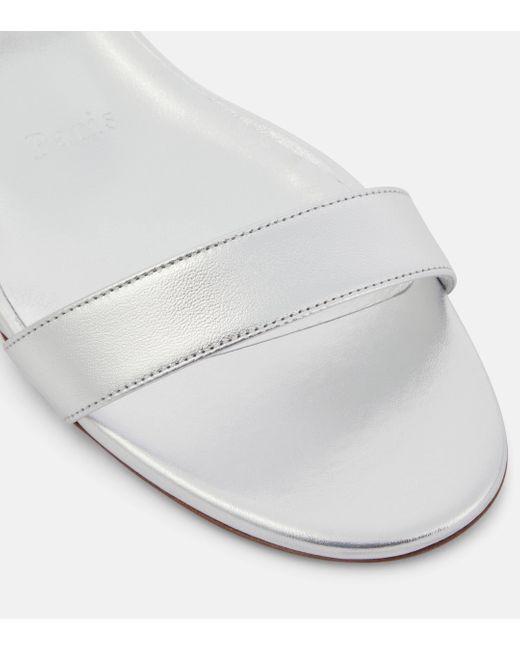 Christian Louboutin White Miss Choca Metallic Leather Sandals