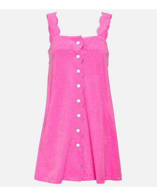 Marysia Swim Pink Scalloped Cotton Blend Minidress