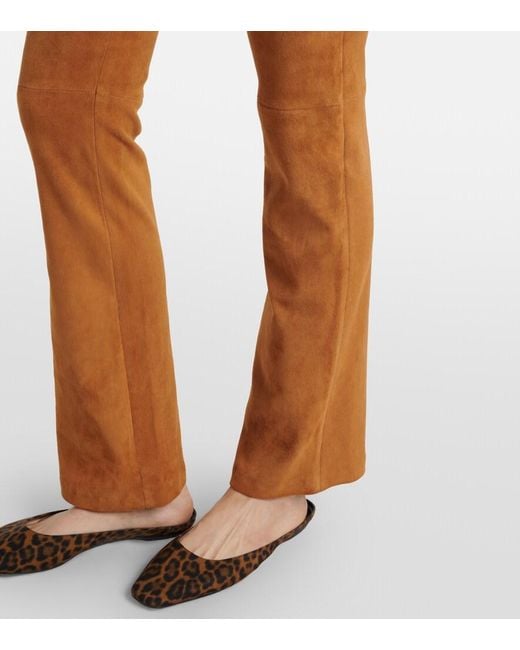 Stouls Brown Jp Long Suede Flared Pants