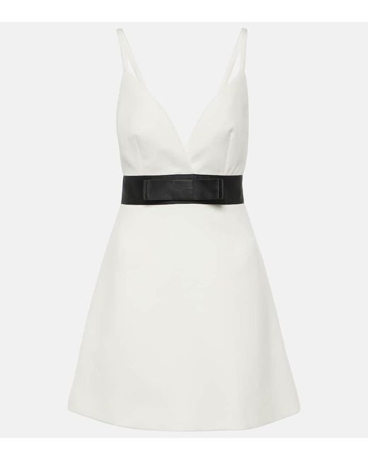 Dolce & Gabbana White Minikleid Aus Einem Wollgemisch