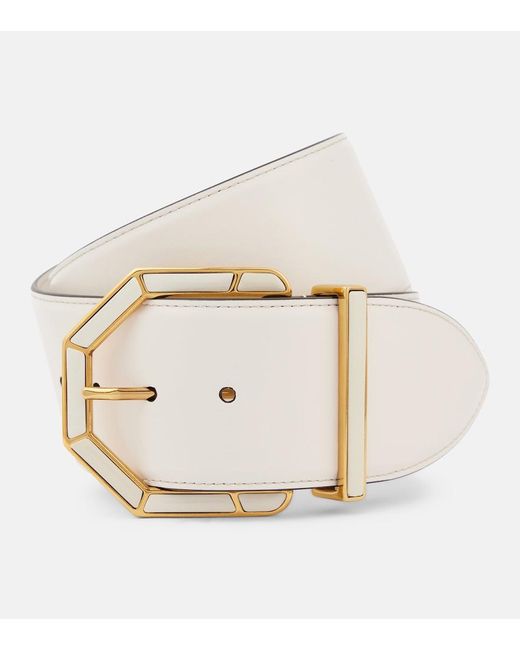 Etro White Leather Belt
