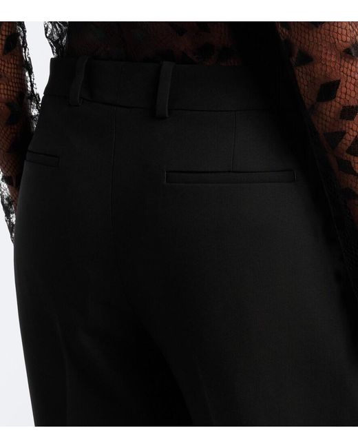 Fendi Black Silk And Cotton Wide-Leg Pants