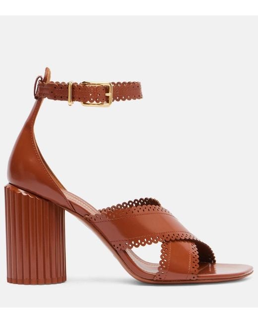 Zimmermann Brown Eddie 85 Leather Sandals