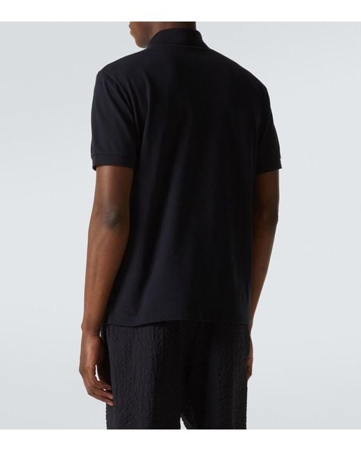 Giorgio Armani Black Cotton-Blend Polo Shirt for men