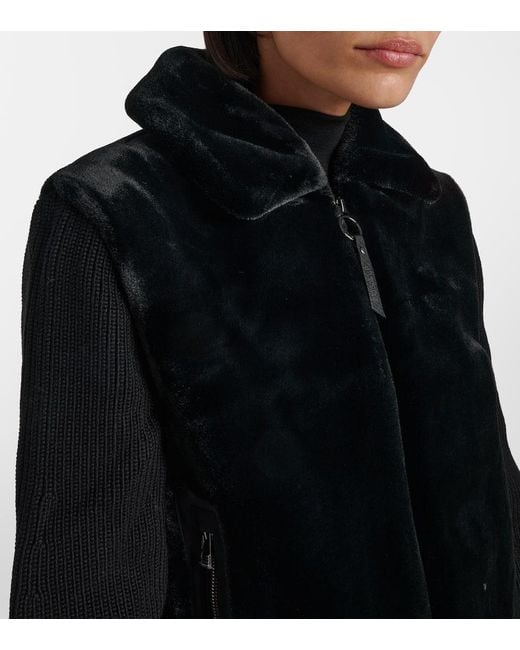 Fusalp Black Jacke Paige Aus Wolle Und Faux Shearling