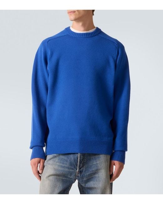 A.PRESSE Blue Wool Sweater for men