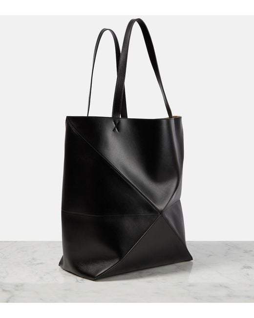 Loewe Black Puzzle Fold Xl Leather Tote Bag