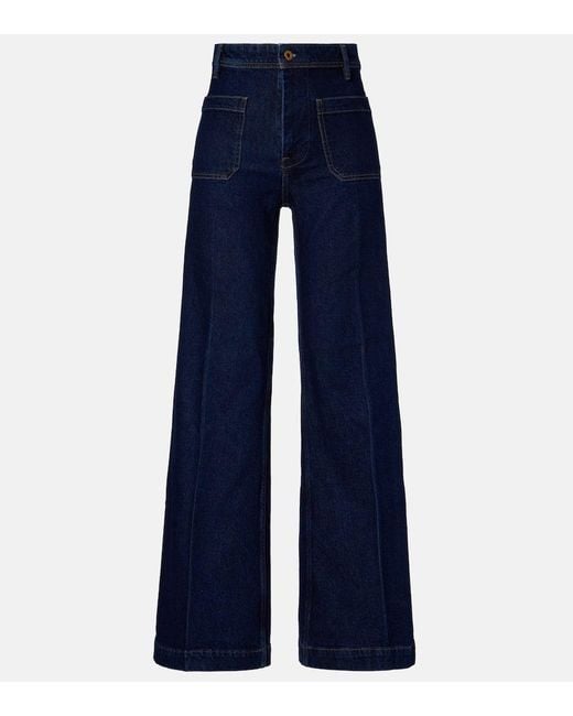 Polo Ralph Lauren Blue High-Rise Wide-Leg Jeans