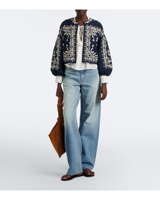SLVRLAKE Denim Blue Cassie Wide-Leg Jeans
