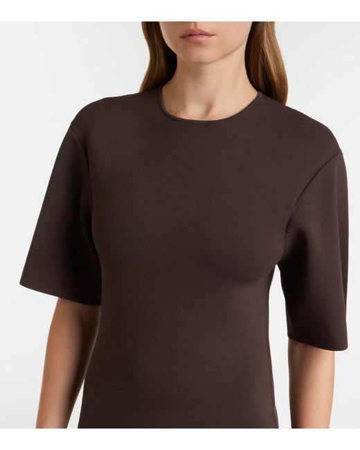 Totême Brown Cocoon Jersey Midi Dress