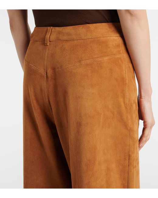 Stouls Brown Mytheo Suede Wide-Leg Pants
