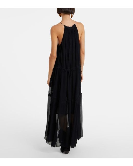 Isabel Marant Black Alita Chiffon Midi Dress