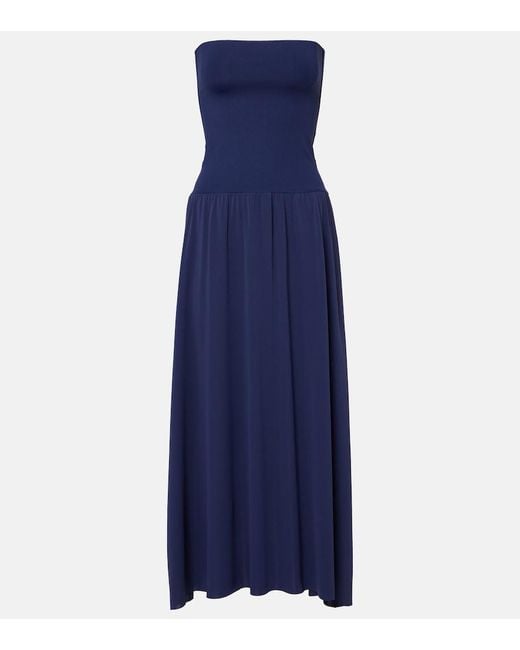 Eres Blue Oda Jersey And Crepe Jersey Maxi Dress