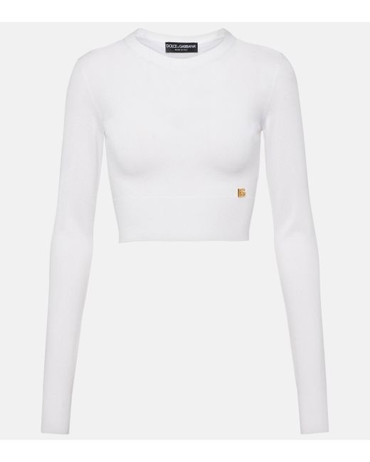 Dolce & Gabbana White Silk-blend Sweater