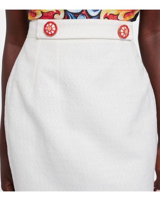 Dolce & Gabbana White Carretto Miniskirt