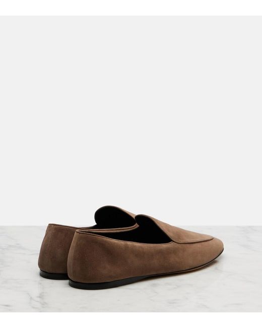 The Row Brown Soft Suede Loafers