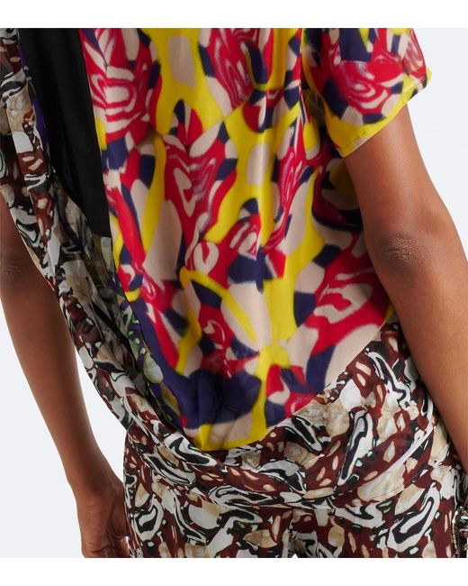 Top Estampado Drapeado Dries Van Noten de color Multicolor