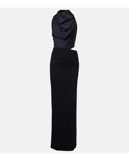 Magda Butrym Blue Maxikleid Aus Seide