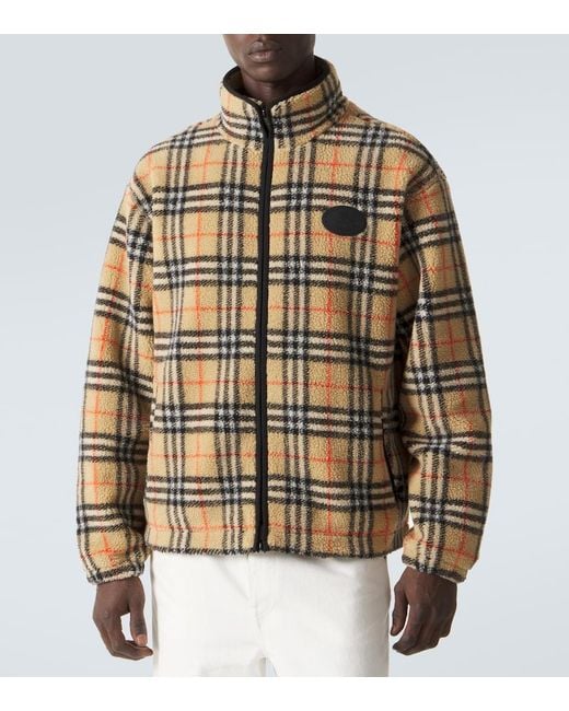 Burberry Brown Jacket With A Distinctive Check Pattern for men