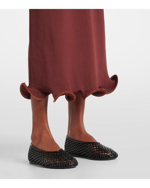 SAME Red Midikleid Aus Strick