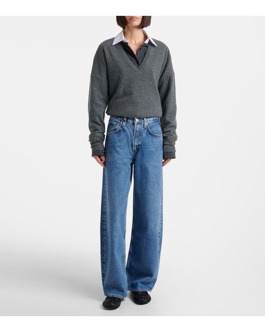 Agolde Blue Low Curve Wide-Leg Jeans