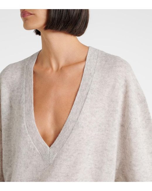 Isabel Marant White Larana Silk, Alpaca And Cashmere Sweater