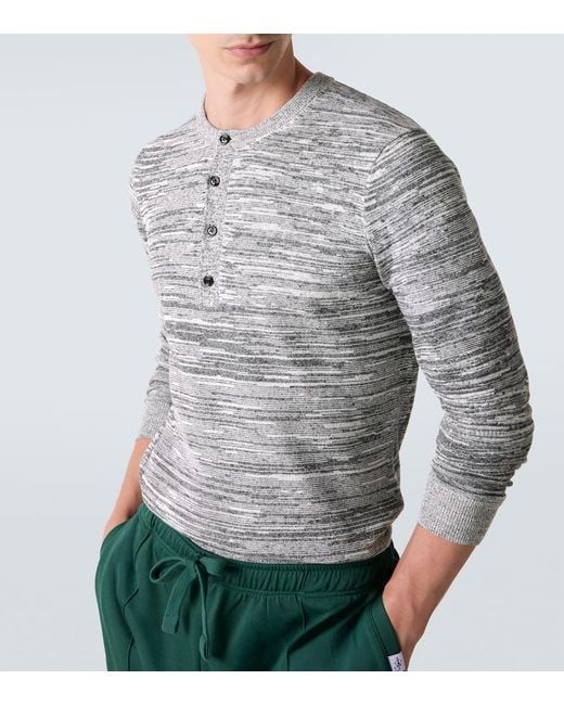 J.W. Anderson Gray Cotton And Linen-Blend Henley Shirt for men